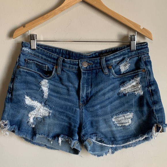 Blank NYC Jean Shorts Blue Size 29 Tomboy Distressed Used Womens Low Rise Casual - Picture 1 of 7